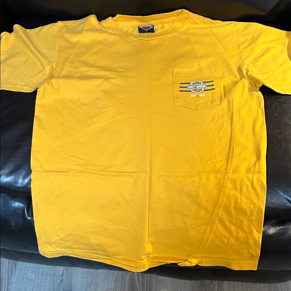 Harley-Davidson Daytona Beach, Fl Golden Tee with Logo Pocket